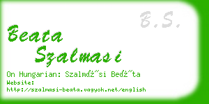 beata szalmasi business card